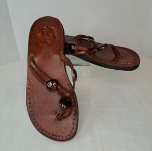KAMEL Holy Land Leather Flip Flop Sandals 37/6.5